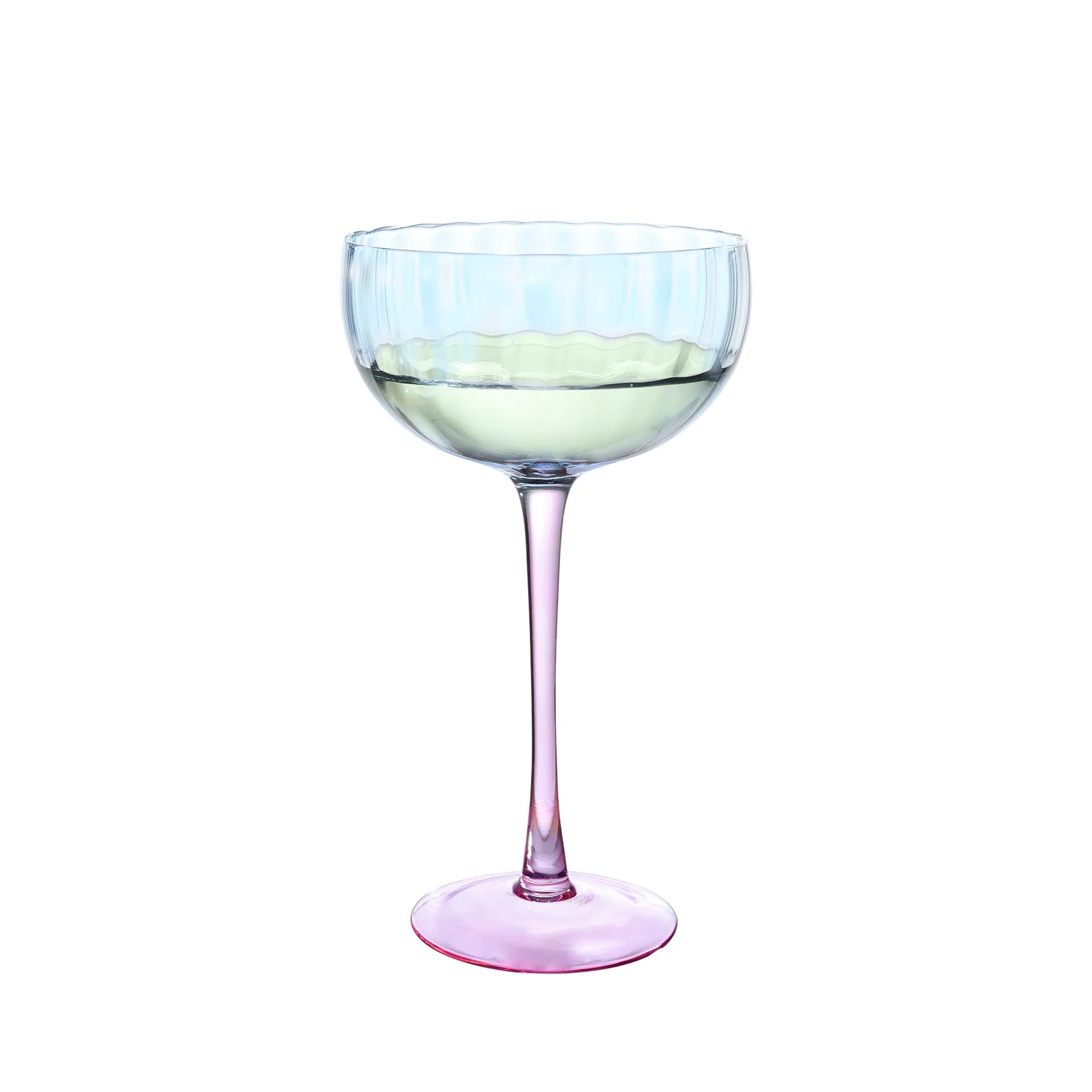 Candy Champagnerglas Blau/Rose